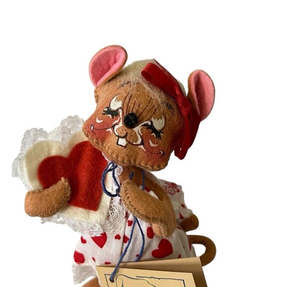Annalee Dolls Vtg 1993 Sweetheart Girl Mouse Valentine Tags 6" Poseable - Picture 2 of 11